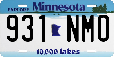 MN license plate 931NMO