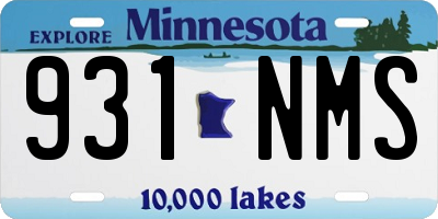 MN license plate 931NMS