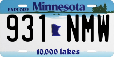 MN license plate 931NMW