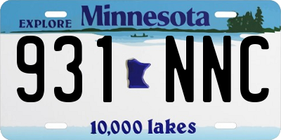 MN license plate 931NNC