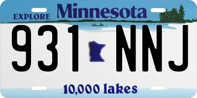 MN license plate 931NNJ