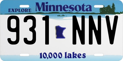 MN license plate 931NNV