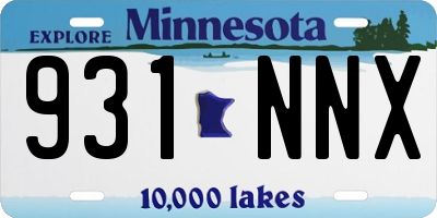 MN license plate 931NNX