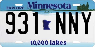 MN license plate 931NNY