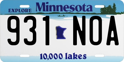 MN license plate 931NOA