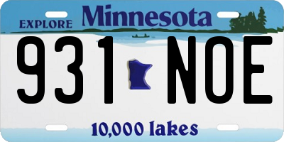 MN license plate 931NOE
