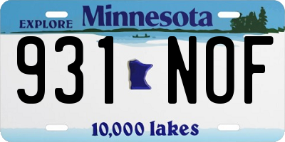 MN license plate 931NOF