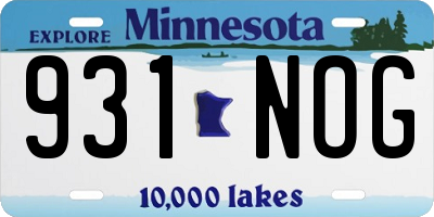 MN license plate 931NOG
