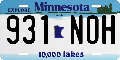 MN license plate 931NOH