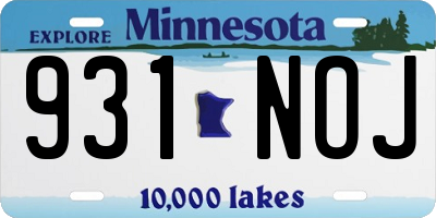 MN license plate 931NOJ