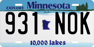 MN license plate 931NOK