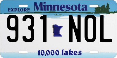 MN license plate 931NOL