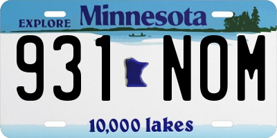 MN license plate 931NOM