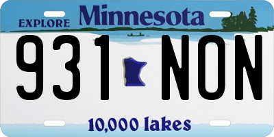 MN license plate 931NON