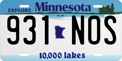 MN license plate 931NOS