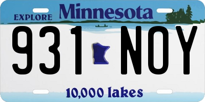 MN license plate 931NOY