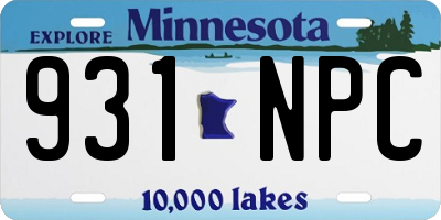 MN license plate 931NPC