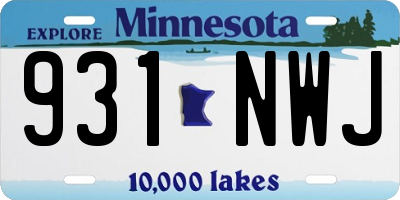MN license plate 931NWJ