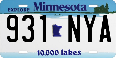 MN license plate 931NYA