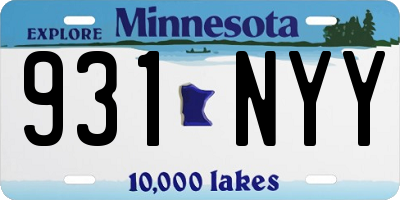 MN license plate 931NYY
