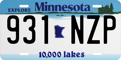 MN license plate 931NZP