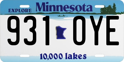 MN license plate 931OYE