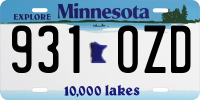 MN license plate 931OZD