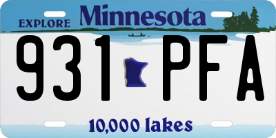 MN license plate 931PFA
