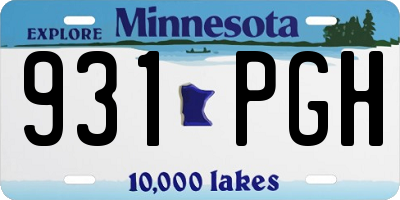MN license plate 931PGH