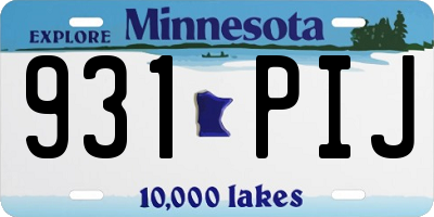 MN license plate 931PIJ