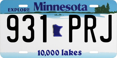 MN license plate 931PRJ