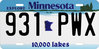 MN license plate 931PWX