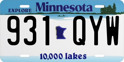 MN license plate 931QYW