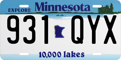 MN license plate 931QYX