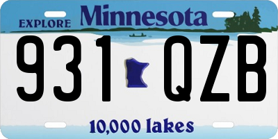 MN license plate 931QZB