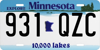MN license plate 931QZC