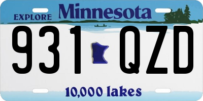 MN license plate 931QZD