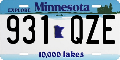 MN license plate 931QZE