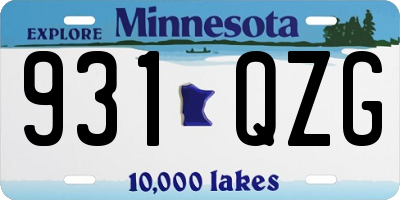 MN license plate 931QZG