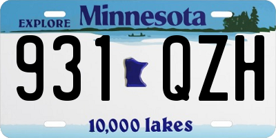 MN license plate 931QZH