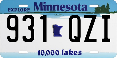 MN license plate 931QZI