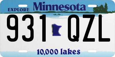 MN license plate 931QZL