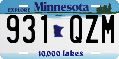 MN license plate 931QZM