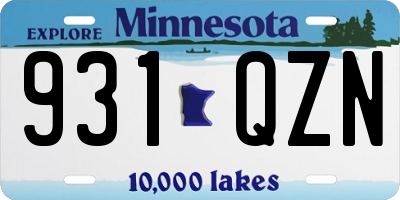 MN license plate 931QZN