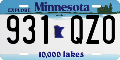 MN license plate 931QZO