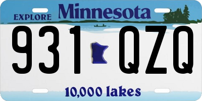 MN license plate 931QZQ