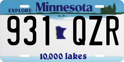 MN license plate 931QZR