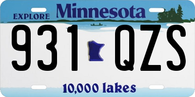 MN license plate 931QZS