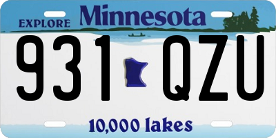 MN license plate 931QZU