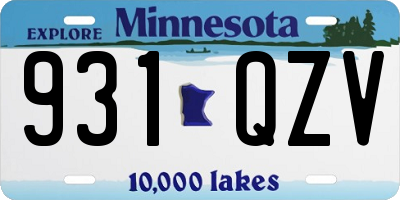 MN license plate 931QZV